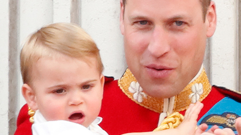 Prince Louis and Prince William at Buckingham Palace 