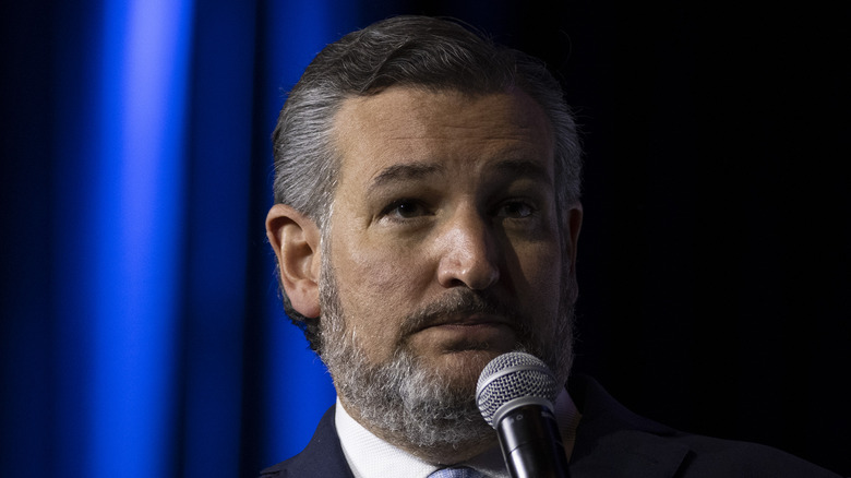 Ted Cruz with a microphone