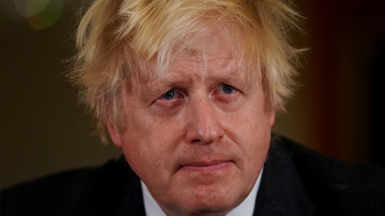 Boris Johnson with straight face