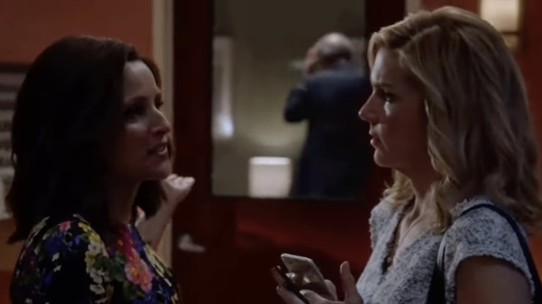 Julia Louis-Dreyfus and Rhea Seehorn in a scene from Veep