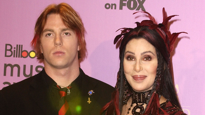 Elijah Blue Allman and Cher stand together