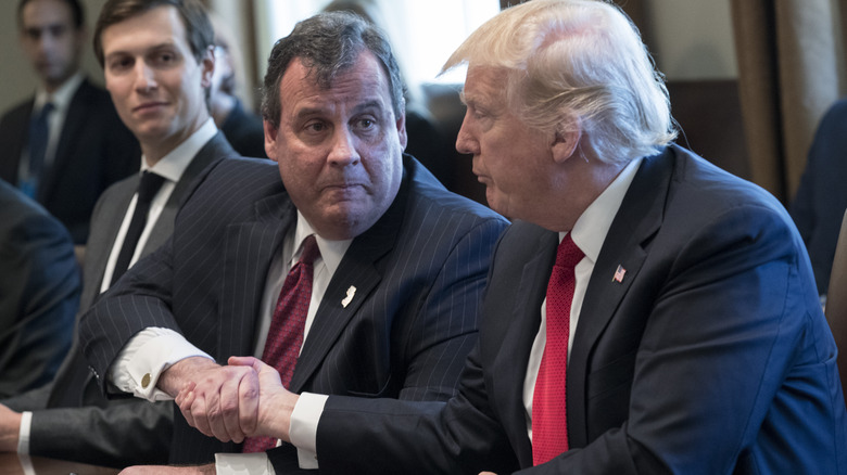 Chris Christie shakes Donald Trump's hand