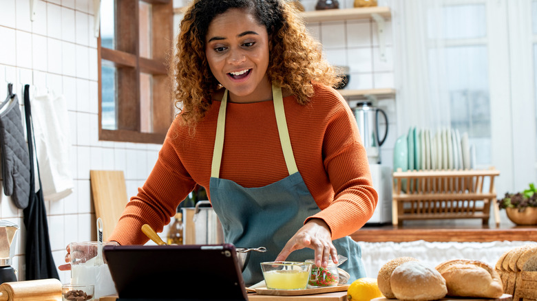 Cooking in the kitchen 