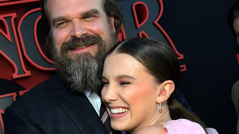 Millie Bobby Brown and David Harbour