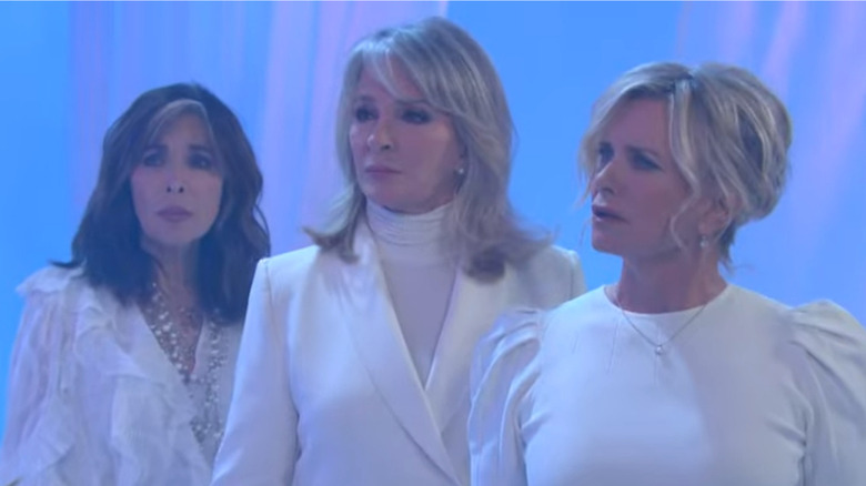 Kate, Marlena, and Kayla in heaven on Days of Our Lives.