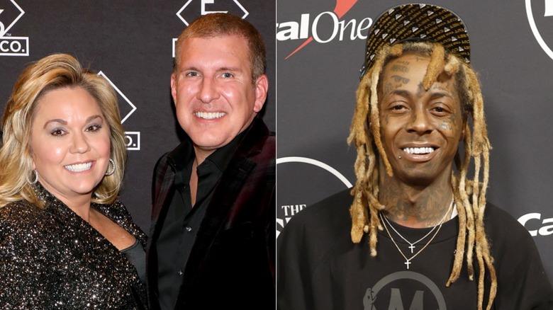 Side-by-side photos of Todd & Julie Chrisley and Lil Wayne