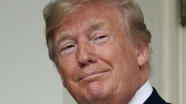 Donald Trump looks smug