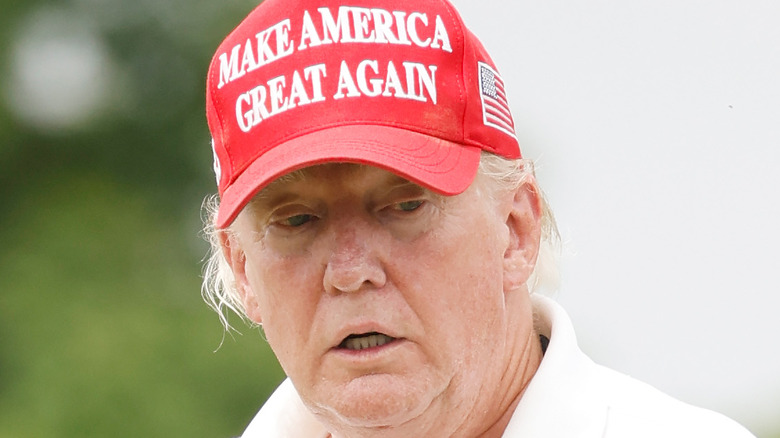 Donald Trump wearing MAGA hat