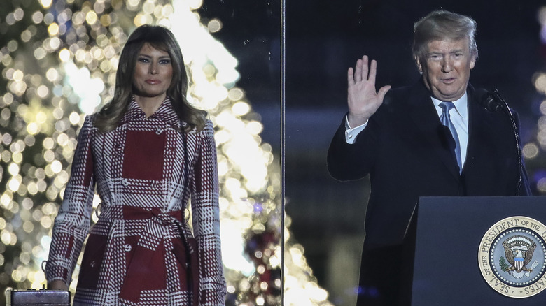 Donald and Melania Trump attending the National Tree Lighting