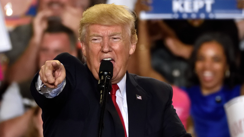 Donald Trump pointing