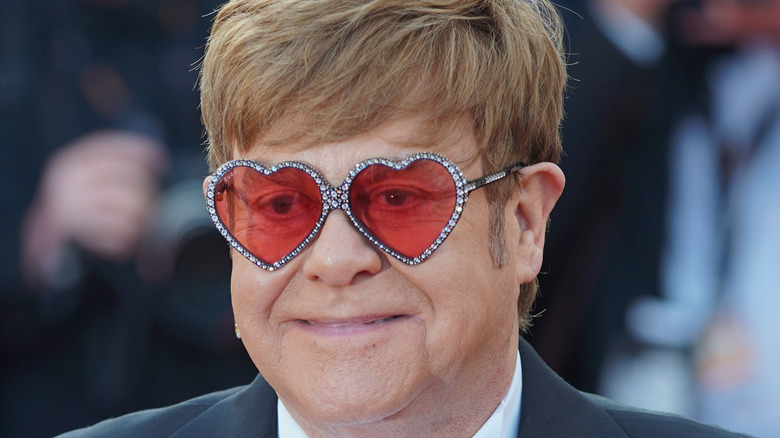 Elton John red heart sunglasses