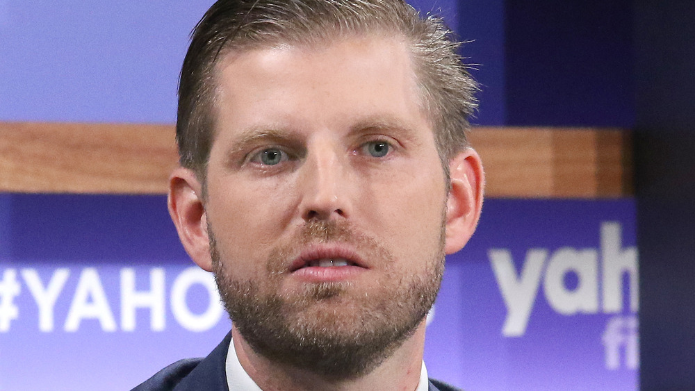 Eric Trump looks perturbed