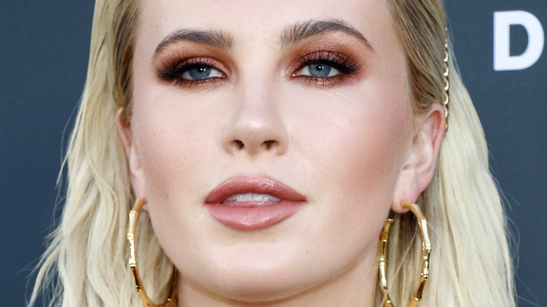 closeup of Ireland Baldwin's face 