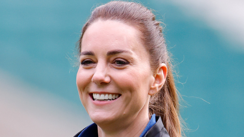 Kate Middleton on the rugby pitch