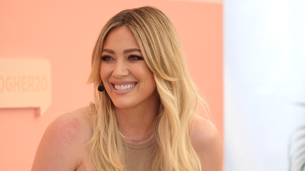 Hilary Duff smiles during interview