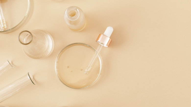 Clear liquid with dropper