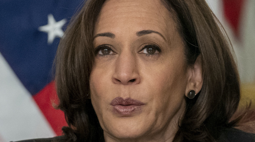 Kamala Harris looking serious