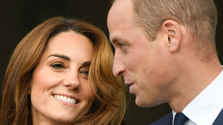Prince William and Kate Middleton looking at each other