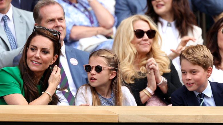 Prince George Princess Charlotte and Princess Catherine at Wimbledon