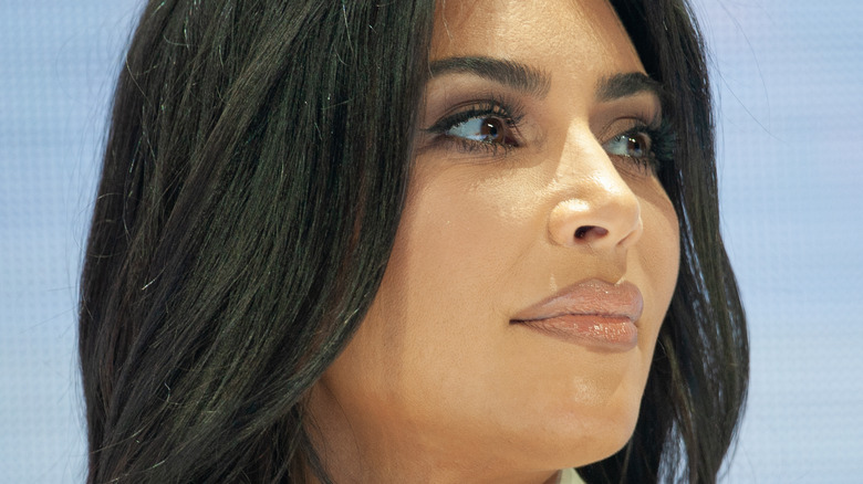 Kim Kardashian looking away