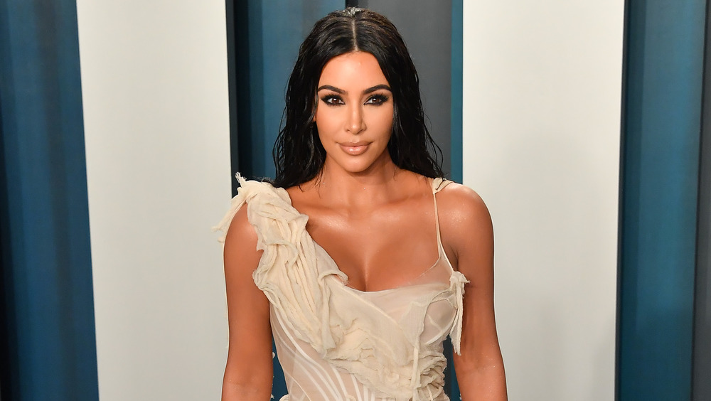 Kim Kardashian in white gown