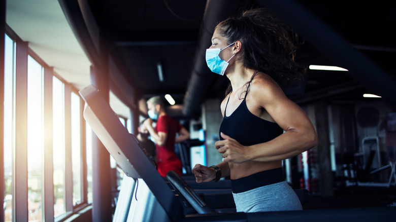 Woman on a treadmill