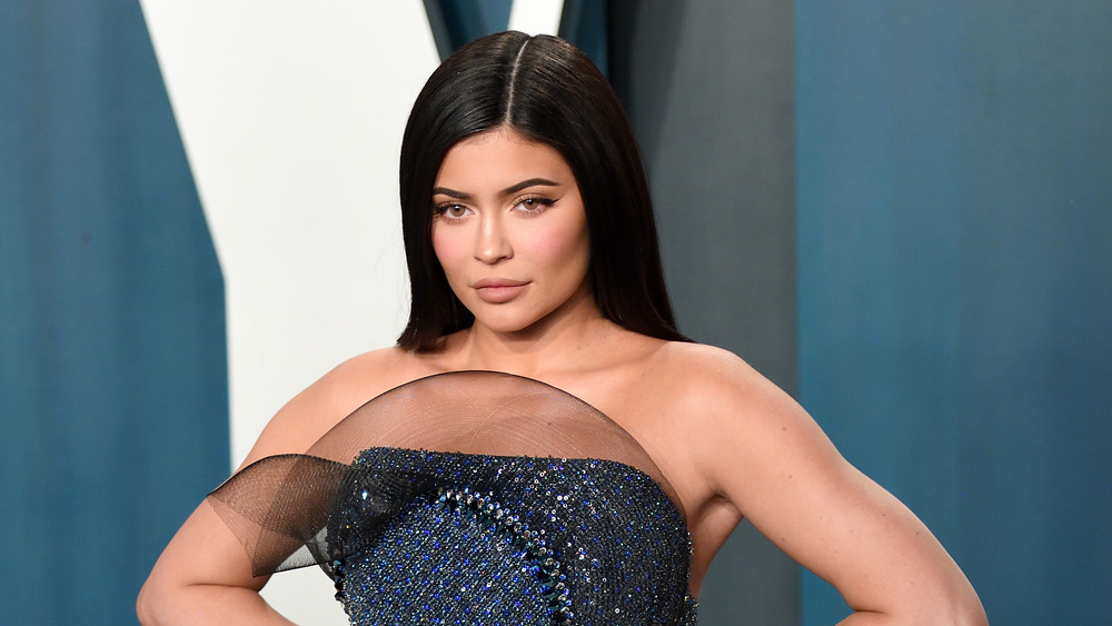 Kylie Jenner poses in gown