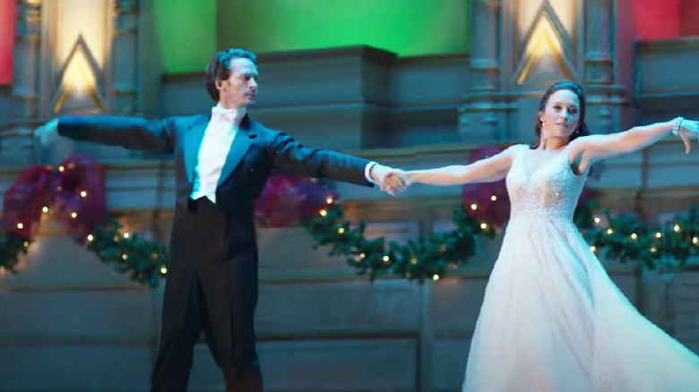 Will Kemp and Lacey Chabert filming Christmas Waltz