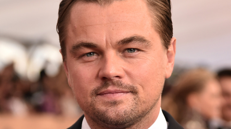 Leonardo DiCaprio poses in a tuxedo 