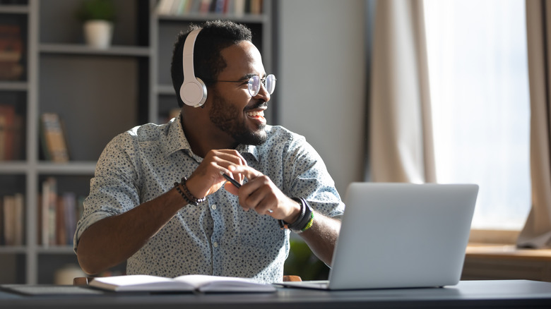 Man with headphones on