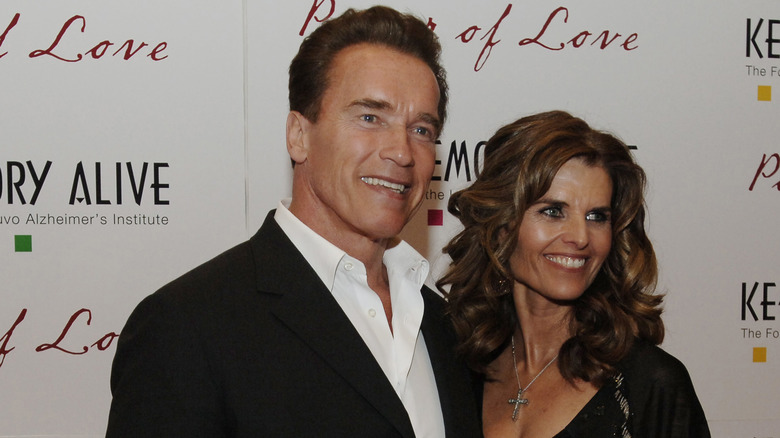 Maria Shriver and Arnold Schwarzenegger at a public event
