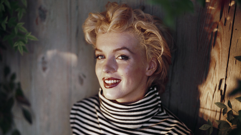 Marilyn Monroe striped turtleneck