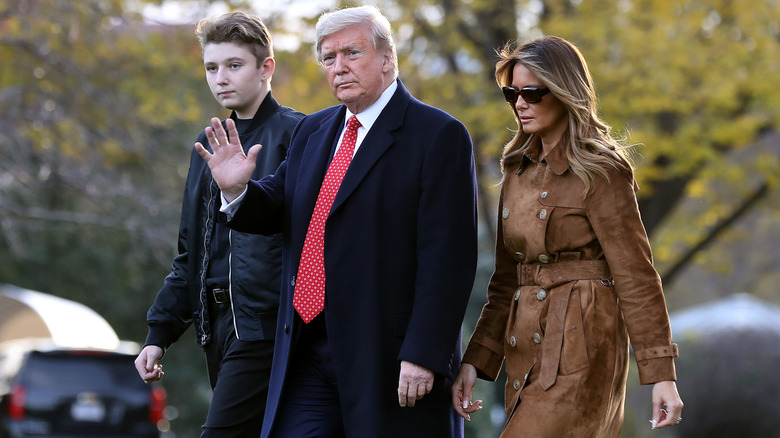 Barron Trump, Donald Trump, and Melania Trump
