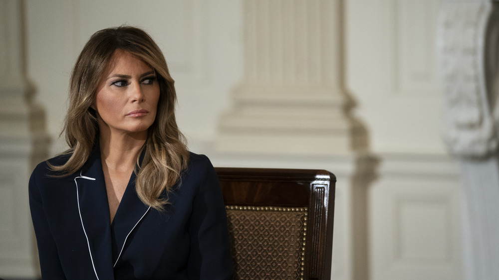 Melania Trump at the White House alone