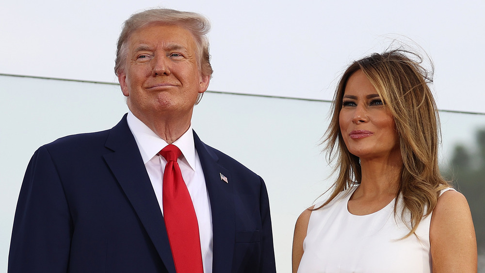 Melania and Donald Trump at the Salute to America in 2020