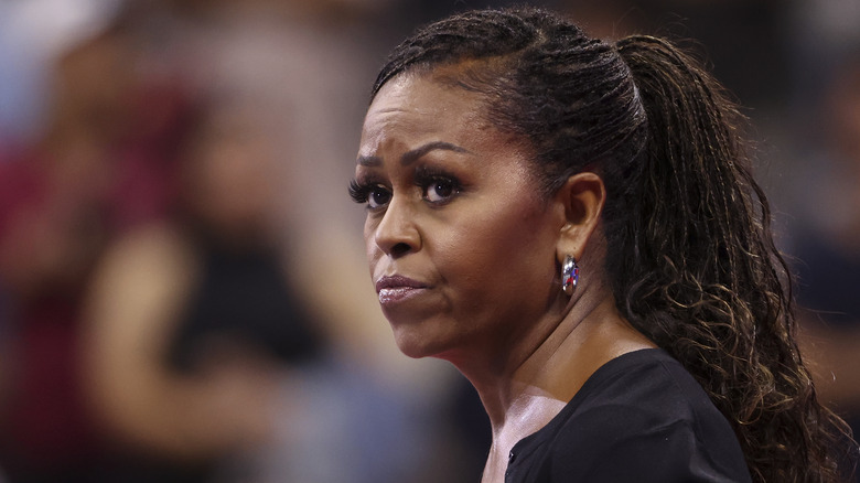 Michelle Obama with serious expression