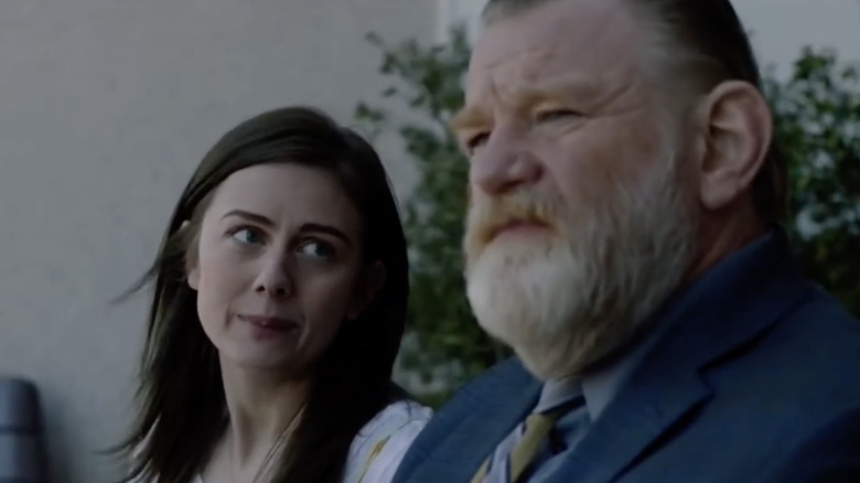 Justine Lupe and Brendan Gleeson in a scene from Mr. Mercedes
