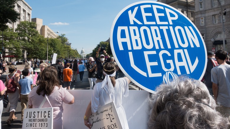 protestors at pro choice rally