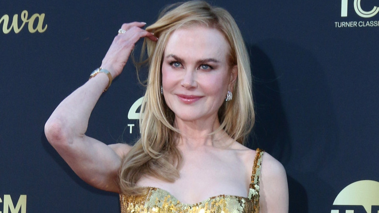 Nicole Kidman running fingers through her hair