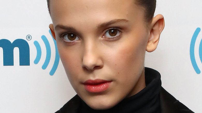 Millie Bobby Brown with short hair at Sirius XM's town hall