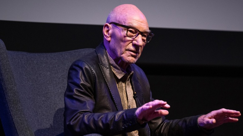 Patrick Stewart speaking at an event