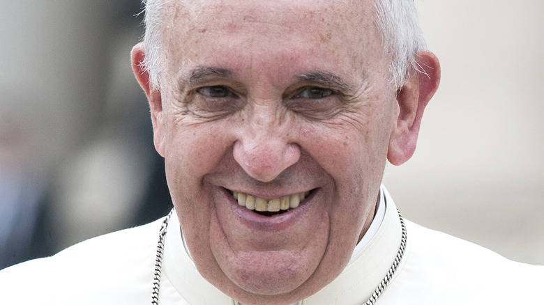 Pope Francis waves to crowd