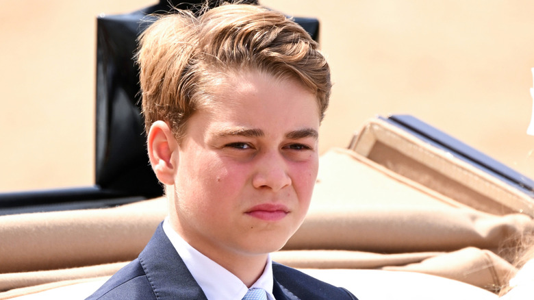 Prince George riding in the carriage during Trooping the Colour 2026