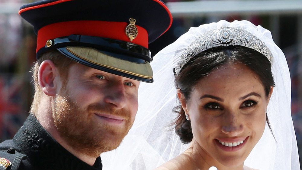 Prince Harry and Meghan Markle on their wedding day