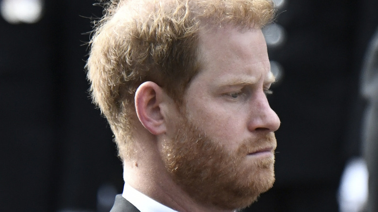 Prince Harry at Queen Elizabeth's funeral