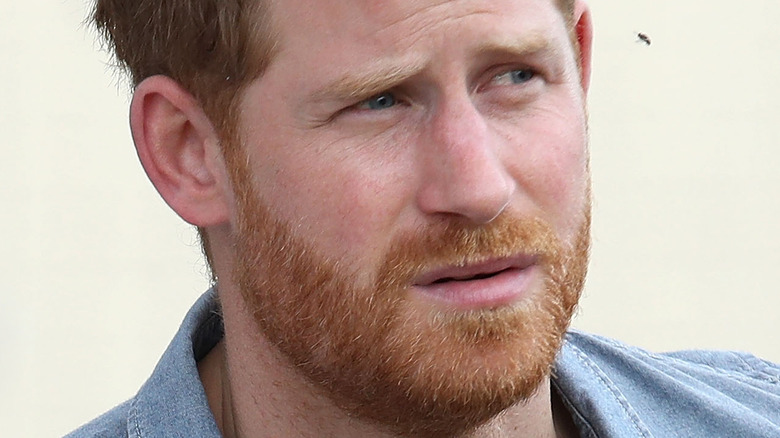 Prince Harry looking concerned