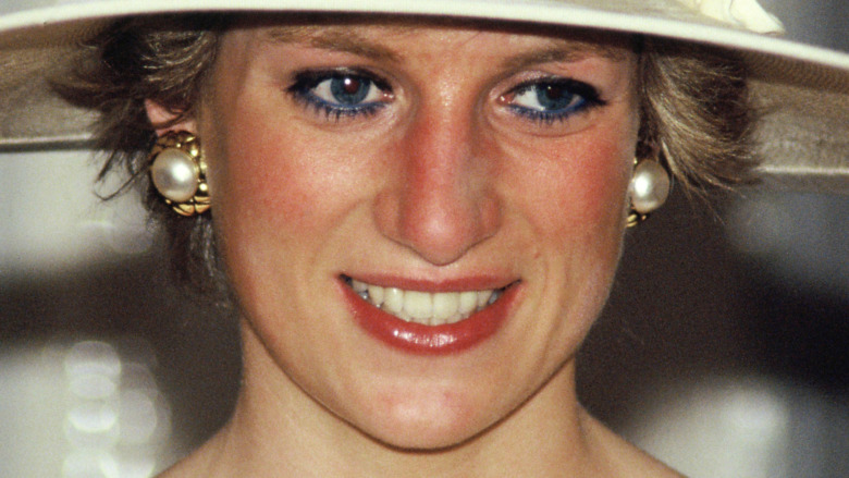 Princess Diana in white hat