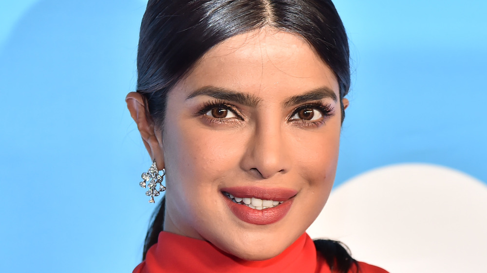 Priyanka Chopra with split hairstyle