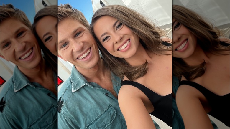Robert and Bindi Irwin pose for a selfie
