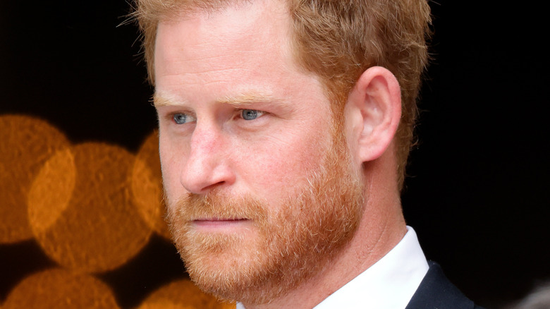 Prince Harry looking serious